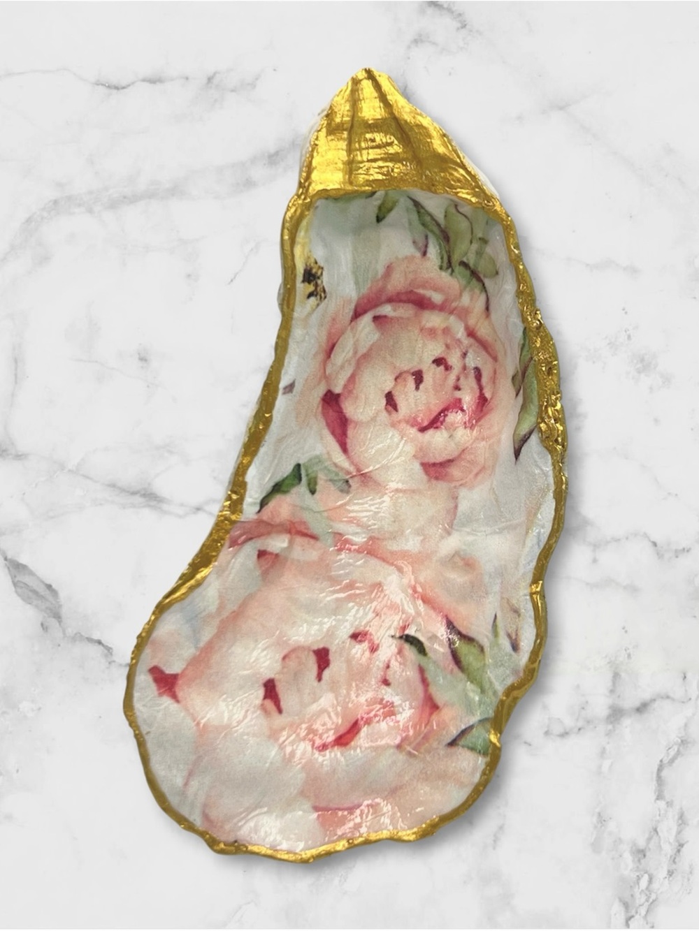 Pink Peony Oyster Shell Dish